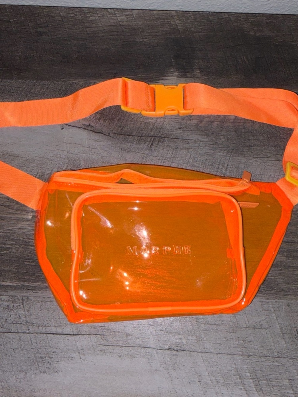 Morphe Orange Clear Belt Bag